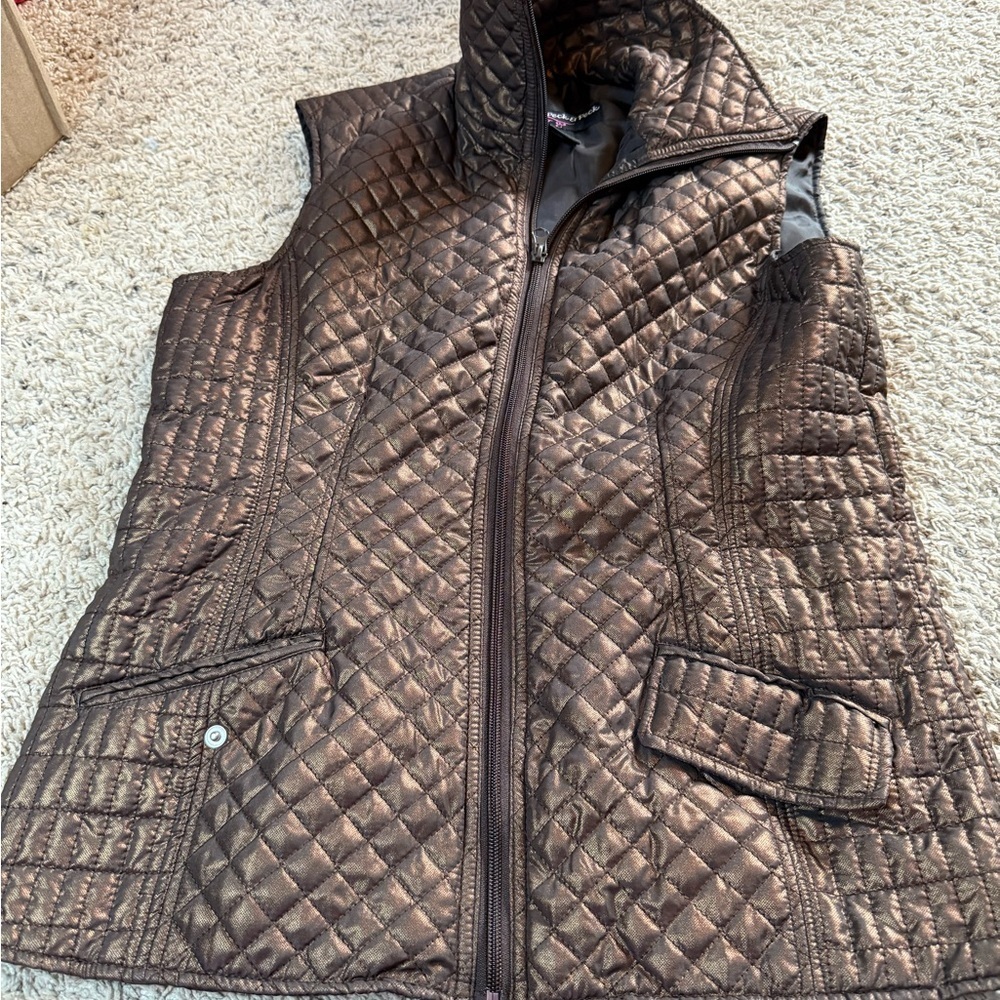 Peck & Peck Dark Brown Quilted Vest